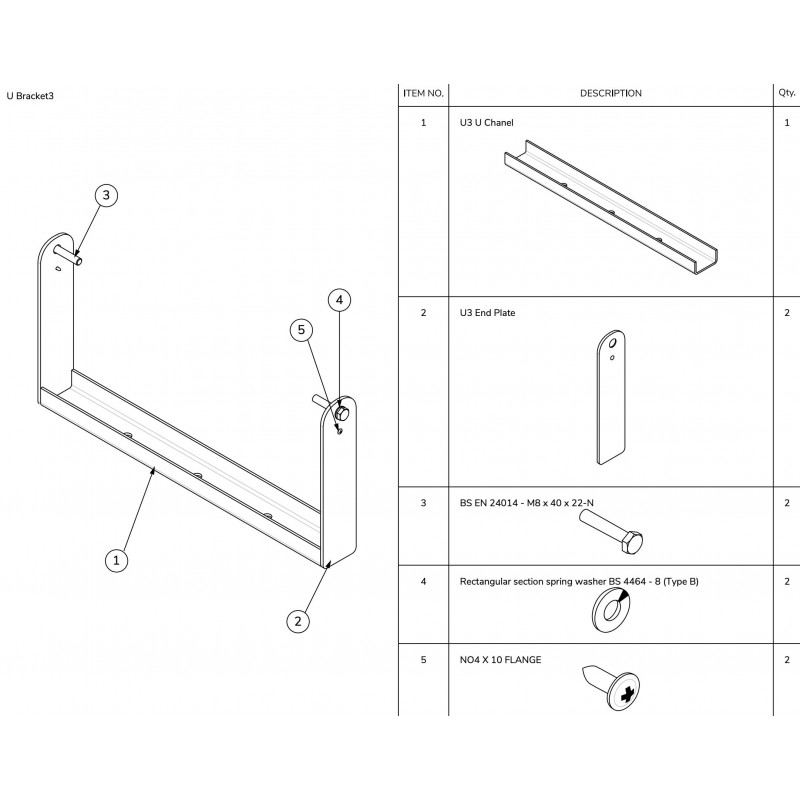 U Bracket C (Black) - Uchwyt typu U do Cuboid 12 (czarny) UB3-BOPTIMAL AUDIO